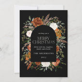 Zwarte terracotta floral botanical elegant arch feestdagenkaart (Voorkant)