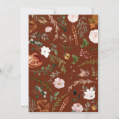 Zwarte terracotta floral rustic elegant modern inv kaart (Achterkant)