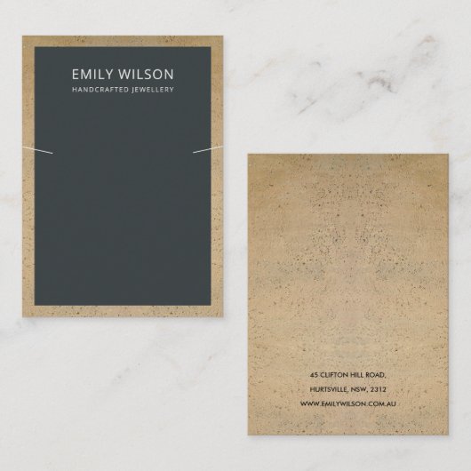 ZWARTE TERRACOTTA TEXTURE GRENSOVERSCHRIJDENDE KET VISITEKAARTJE (Voorkant / Achterkant)