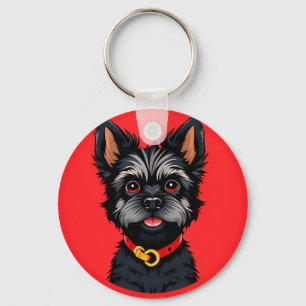 🐶 Zwarte Terrier Puppy Voor Dagelijkse Stijl 🐶 Sleutelhanger
