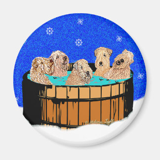 ZWARTE TERRIERS IN HOT TUB MAGNEET