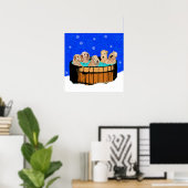 ZWARTE TERRIERS IN HOT TUB POSTER (Thuiskantoor)