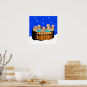 ZWARTE TERRIERS IN HOT TUB POSTER (Keuken)