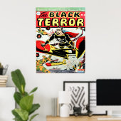 ZWARTE TERROR Cool  Comic Book Hoesje Art Poster (Thuiskantoor)
