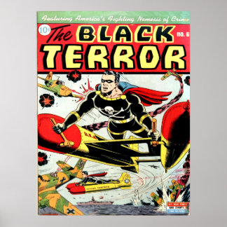 ZWARTE TERROR Cool  Comic Book Hoesje Art Poster