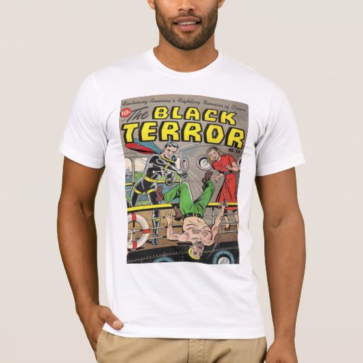 ZWARTE TERROR Cool  Comic Book Hoesje Art T-shirt (Voorkant)
