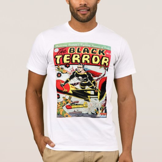 ZWARTE TERROR Cool  Comic Book Hoesje Art T-shirt (Voorkant)