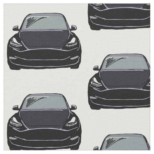 Zwarte Tesla Model Y Hand getrokken schets stof (Close Up)
