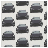 Zwarte Tesla Model Y Hand getrokken schets stof (Swatch)