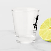 Zwarte Texas Curling Ribbon Weduwdatum Shot Glas (Links)