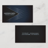 Zwarte textuur | Blauwe metalen lijnen achtergrond Visitekaartje (Voorkant / Achterkant)