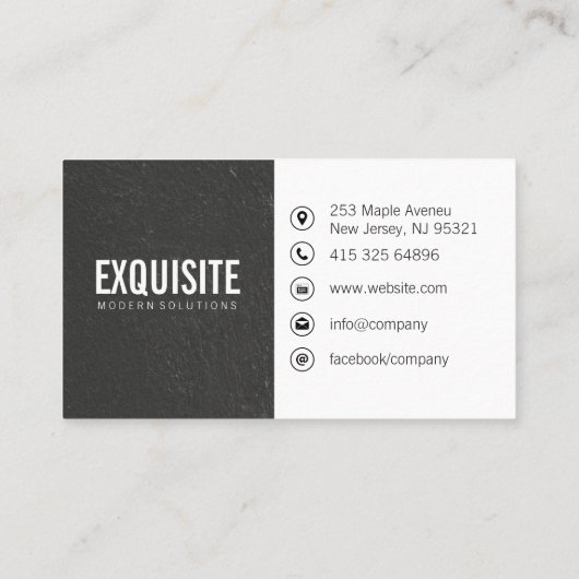 Zwarte textuur Concrete muur Visitekaartje (Achterkant)