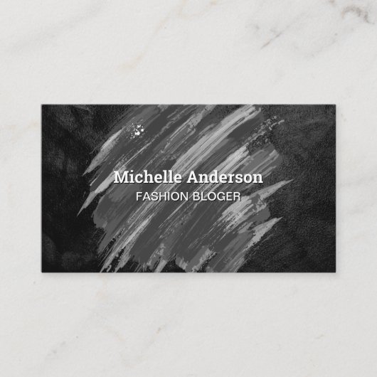 Zwarte textuur | Geborsteld Visitekaartje (Voorkant)