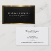 Zwarte textuur | Gouden metalen glans Visitekaartje (Voorkant / Achterkant)