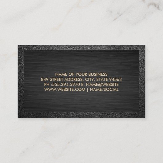 Zwarte textuur | Ledergrens Visitekaartje (Achterkant)