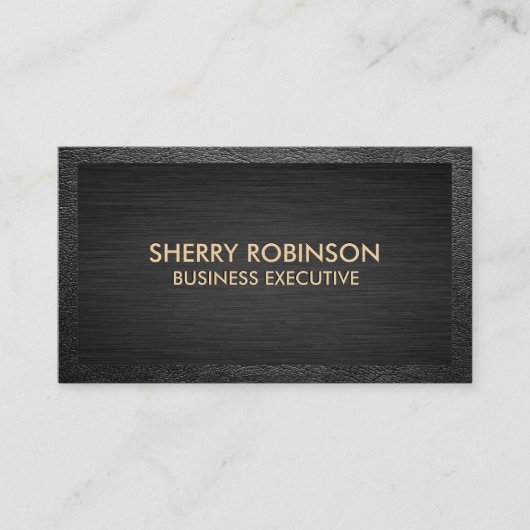 Zwarte textuur | Ledergrens Visitekaartje (Voorkant)
