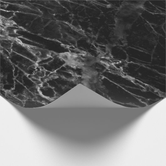 Zwarte textuurachtergrondsteen cadeaupapier (Hoek)