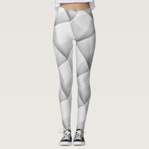 Zwarte textuurlijnen op witte achtergrond leggings