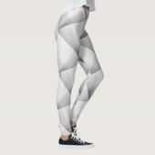 Zwarte textuurlijnen op witte achtergrond leggings (Rechts)