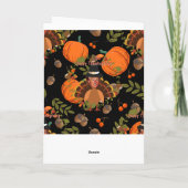 zwarte Thanksgiving turkije Feestdagen Kaart (Achterkant)