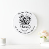  zwarte theekop met bloemenontwerp grote klok (Huis)