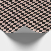 Zwarte & Theeroos Harlekijn Diamanten Cadeaupapier (Hoek)