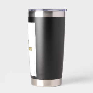 Zwarte thermische bekercup  geïsoleerde drinkbeker