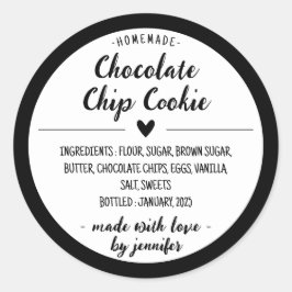 Zwarte Thuisgemaakte Chocolade Chip Koekje Ronde Sticker