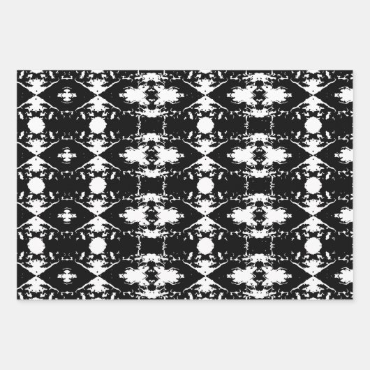 Zwarte Thumbprint Cookie Tree Bark Patroon Inpakpapier Vel (Voorkant 3)