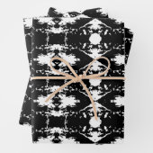 Zwarte Thumbprint Cookie Tree Bark Patroon Inpakpapier Vel (In situ)