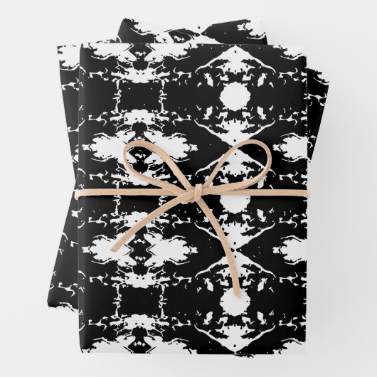 Zwarte Thumbprint Cookie Tree Bark Patroon Inpakpapier Vel (In situ)