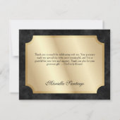 Zwarte Tiara kroon Elegante Quinceanera Bedankkaart (Achterkant)