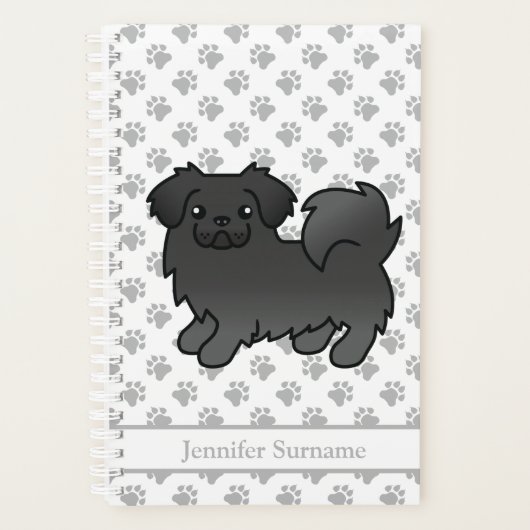 Zwarte Tibetaanse Spaniel Mopshond & Tekst Planner (Voorkant)