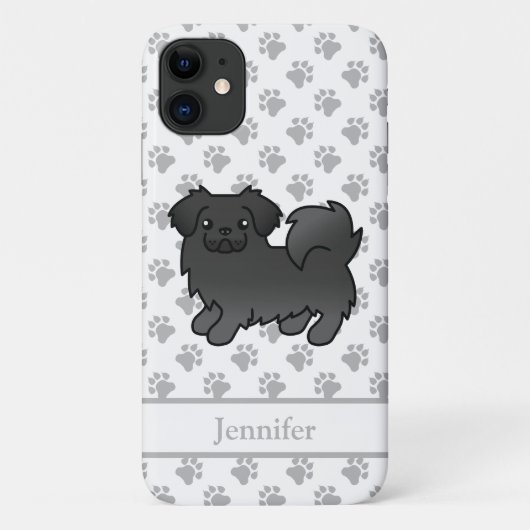 Zwarte Tibetaanse Spaniel Schattige Cartoon Hond & Case-Mate iPhone Case (Achterkant)