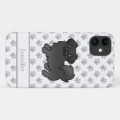 Zwarte Tibetaanse Spaniel Schattige Cartoon Hond & Case-Mate iPhone Case (Achterkant (horizontaal))