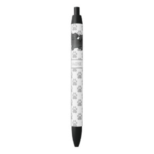 Zwarte Tibetaanse Spaniel Schattige Cartoon Hond & Inkt Pen