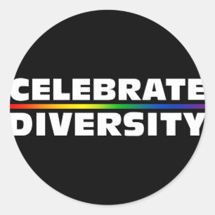 Zwarte ticker voor gevierde diversiteit ronde sticker