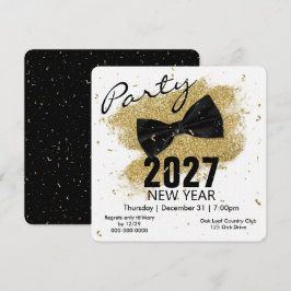 Zwarte Tie 2027 Oud en Nieuw-feest Kaart