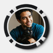 Zwarte-Tie Bachelor Party Foto Poker Chips (Achterkant)