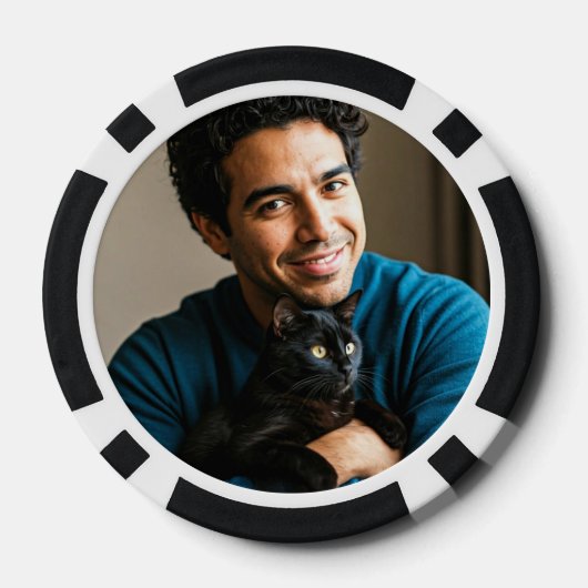 Zwarte-Tie Bachelor Party Foto Pokerfiches Poker Chips (Achterkant)