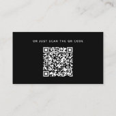 Zwarte-Tie Bruiloft Details + QR Code | Minimalist Informatiekaartje (Achterkant)