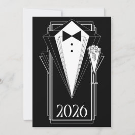 Zwarte Tie Champagne Kaart