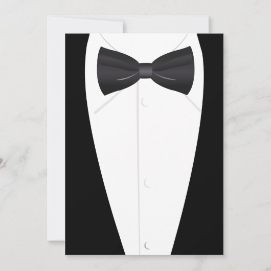 Zwarte Tie, Cocktailparty-uitnodigingen Kaart (Achterkant)