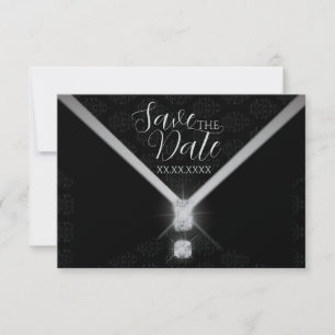 Zwarte Tie Diamant Bewaar de Datum Save The Date