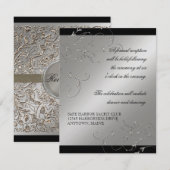 Zwarte-Tie Elegantie, Ontvangst Uitnodigingen (Voorkant / Achterkant)