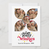 Zwarte Tie Festive Retro Fotocollage Kerstmis Feestdagenkaart (Voorkant)