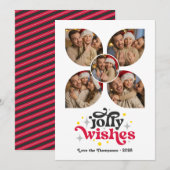 Zwarte Tie Festive Retro Fotocollage Kerstmis Feestdagenkaart (Voorkant / Achterkant)