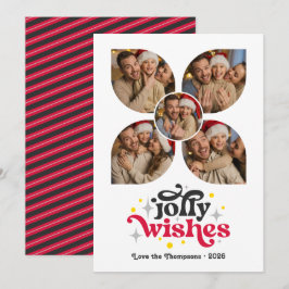 Zwarte Tie Festive Retro Fotocollage Kerstmis Feestdagenkaart