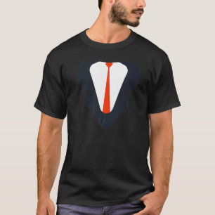 Zwarte Tie Halloween Kostuum Heren Rode Das Pak T-shirt