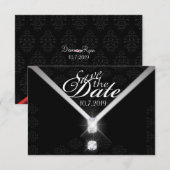 Zwarte Tie Save the Date (Voorkant / Achterkant)